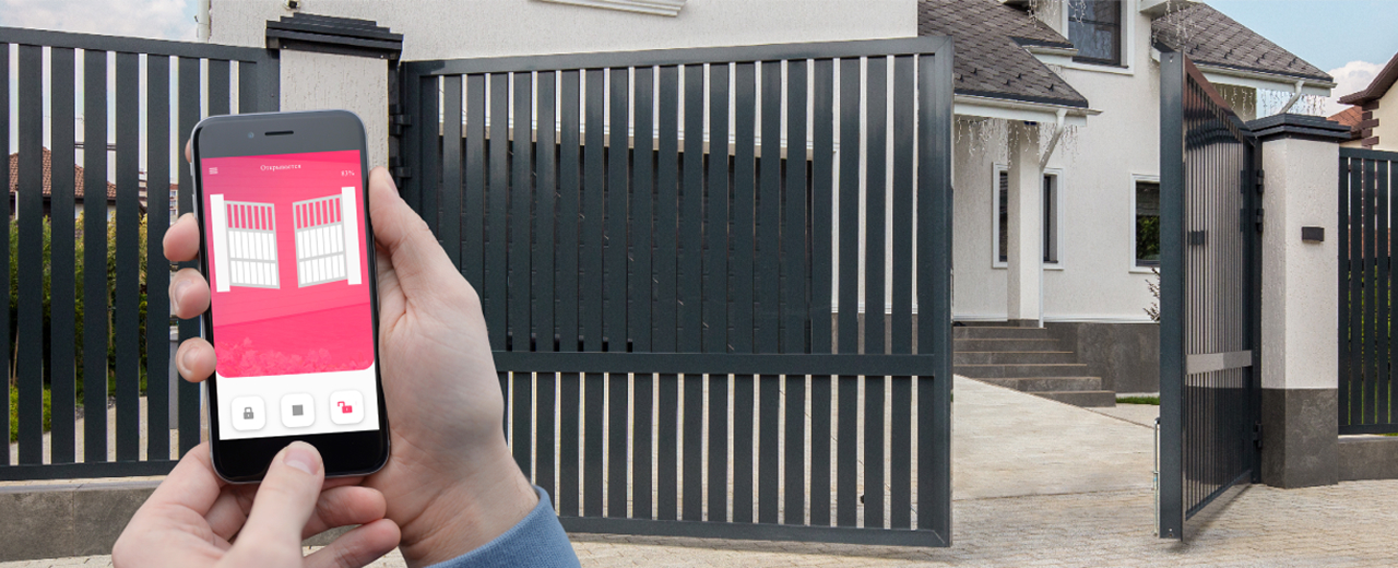 Smart привод ALUTECH Ambo AM‑3000KIT‑N‑Sm для распашных ворот с модулем Wi‑fi