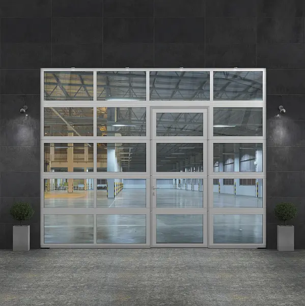 Новая опция для панорамных ворот AluTherm — встроенная калитка